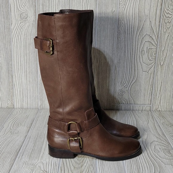 Nine West Tall Brown Leather Boots - Picture 2 of 16